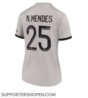 Paris Saint-Germain Nuno Mendes #25 Borta Matchtröja Dam 2022-23 Kortärmad